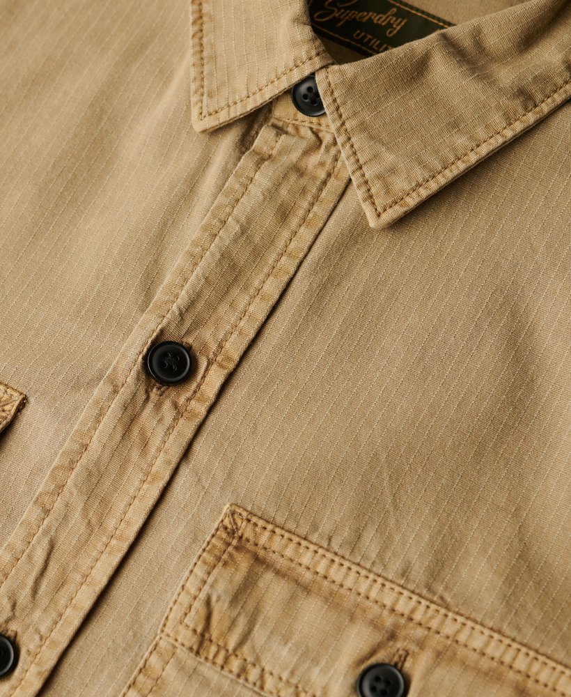 militair overhemd met lange mouwen in canyon sand brown