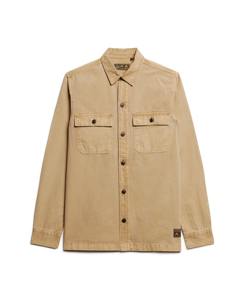 militair overhemd met lange mouwen in canyon sand brown