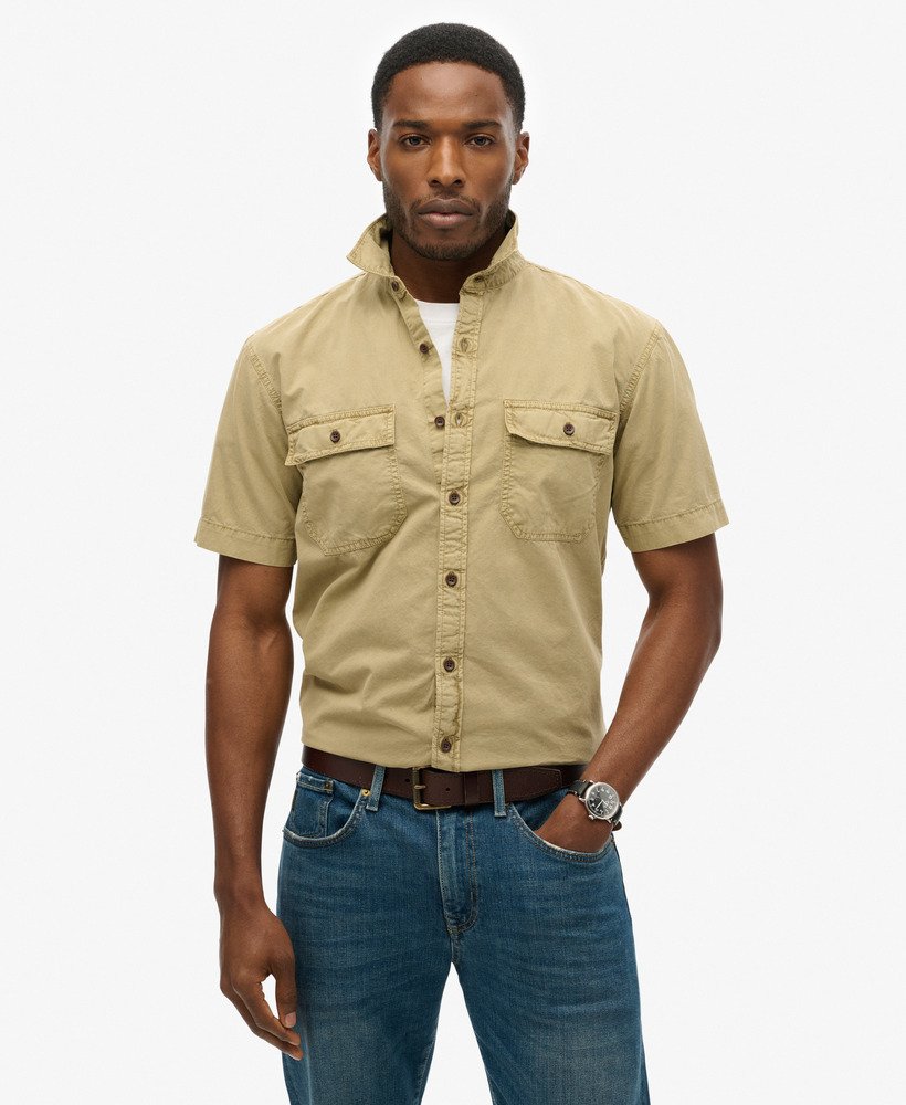 militair t-shirt met korte mouwen in canyon sand brown