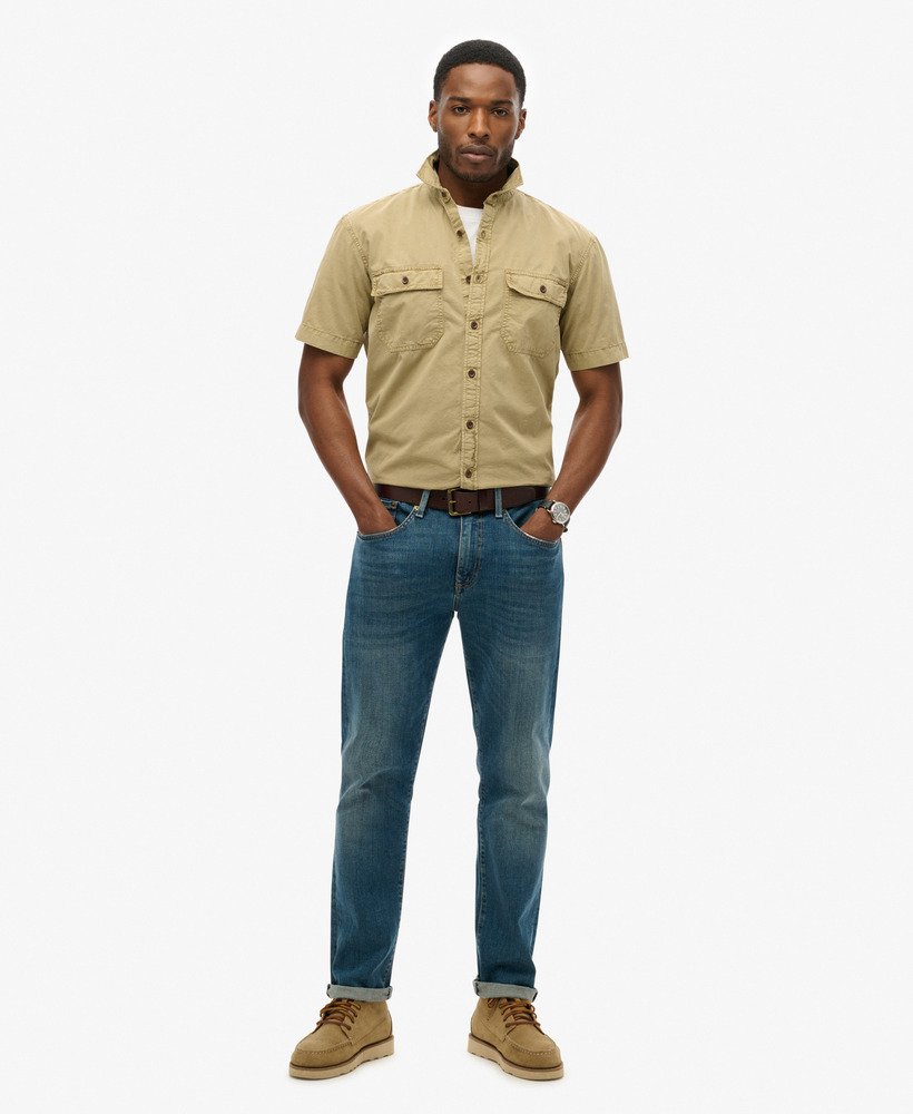 militair t-shirt met korte mouwen in canyon sand brown