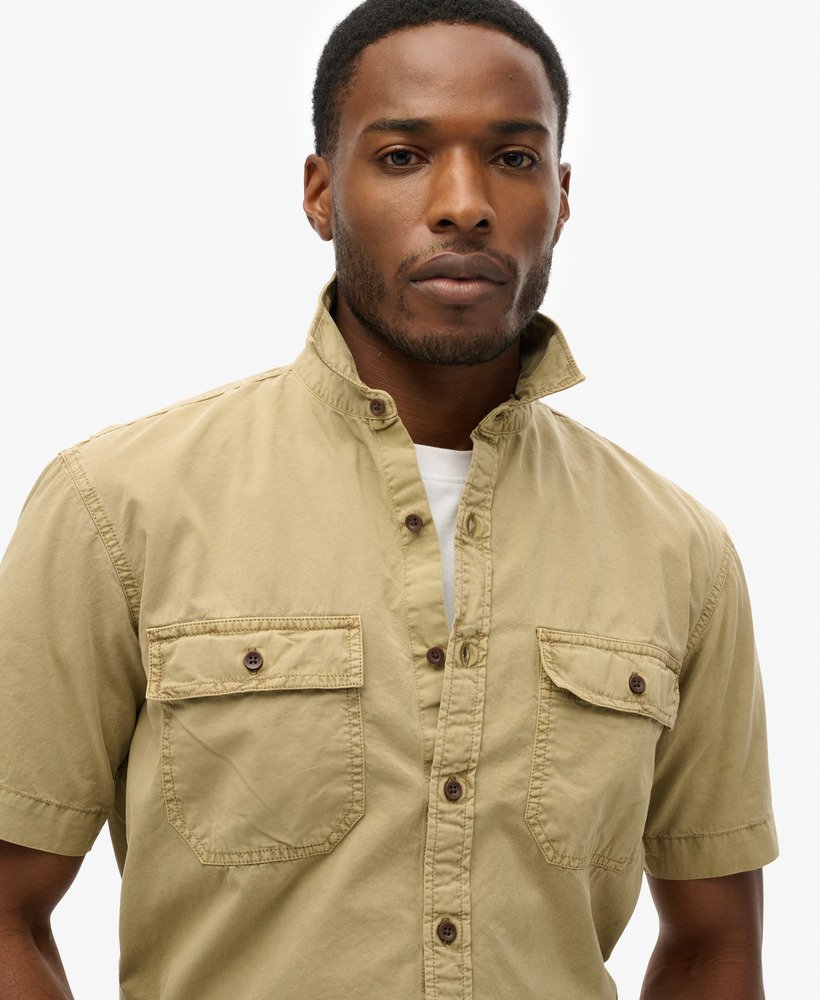 militair t-shirt met korte mouwen in canyon sand brown