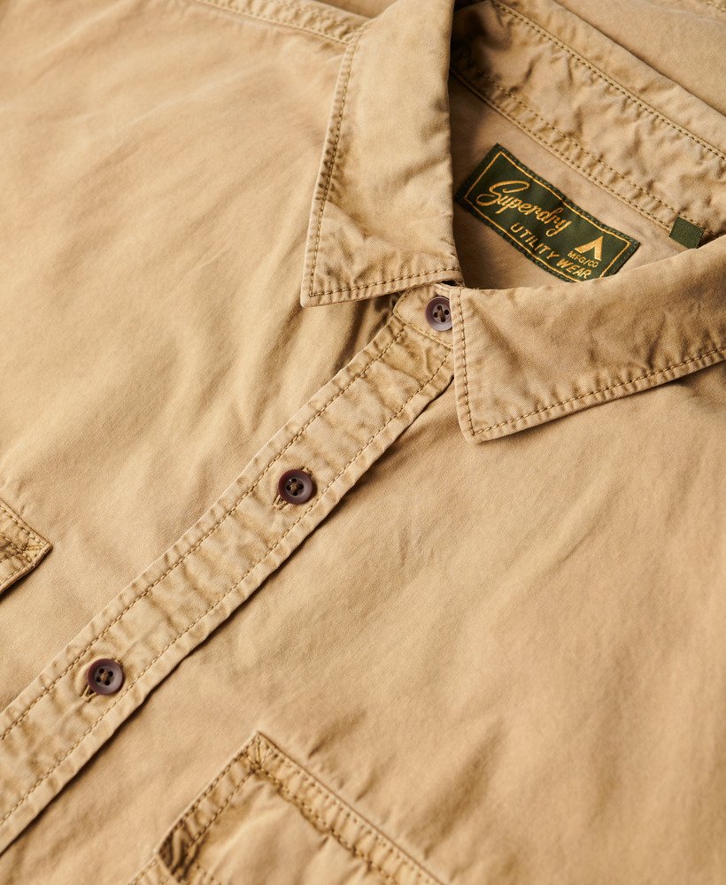 militair t-shirt met korte mouwen in canyon sand brown