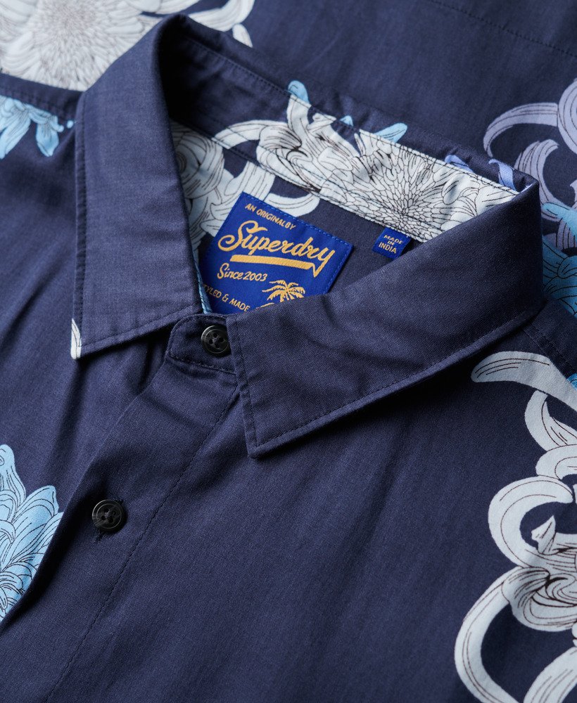 hawaiiaans shirt in chrysanthemum navy