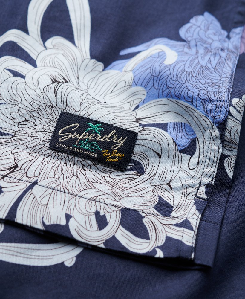 hawaiiaans shirt in chrysanthemum navy