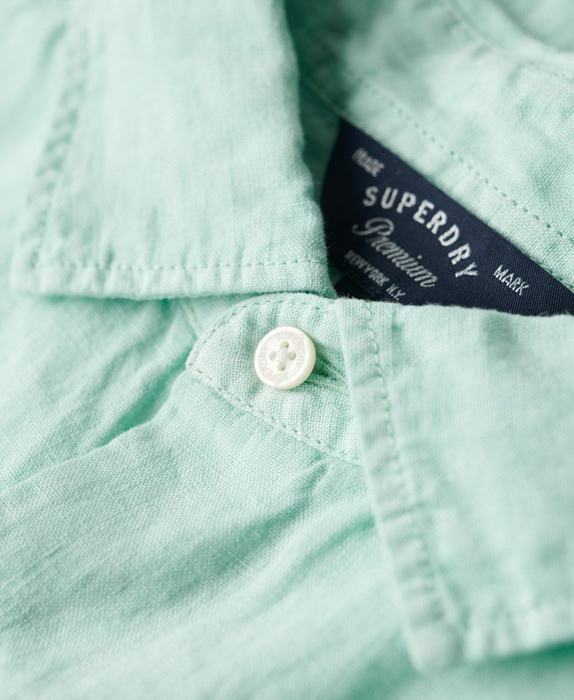 studios casual linnen overhemd in spearmint lichtgroen
