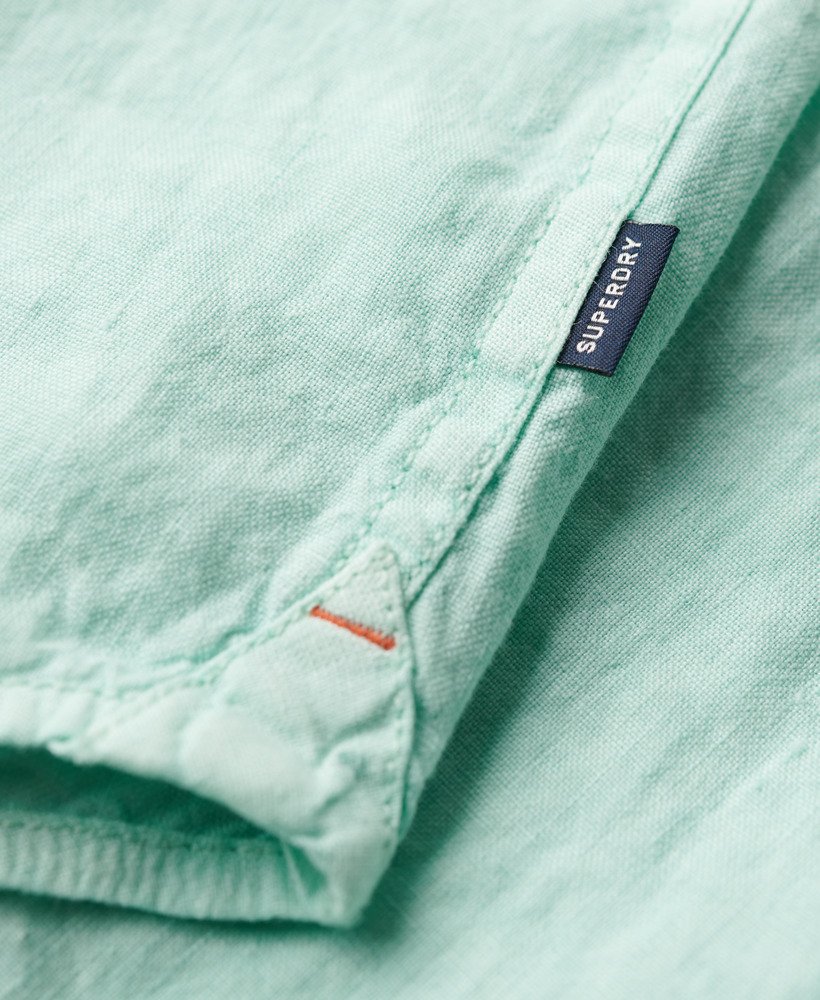 studios casual linnen overhemd in spearmint lichtgroen