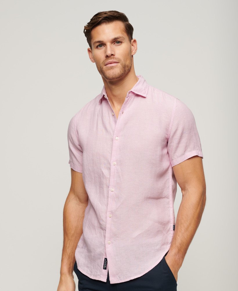 studios casual linnen overhemd in pastel lila