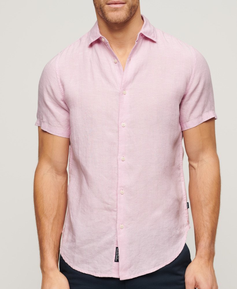 studios casual linnen overhemd in pastel lila
