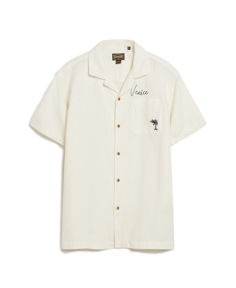 resort overhemd met korte mouwen in off white