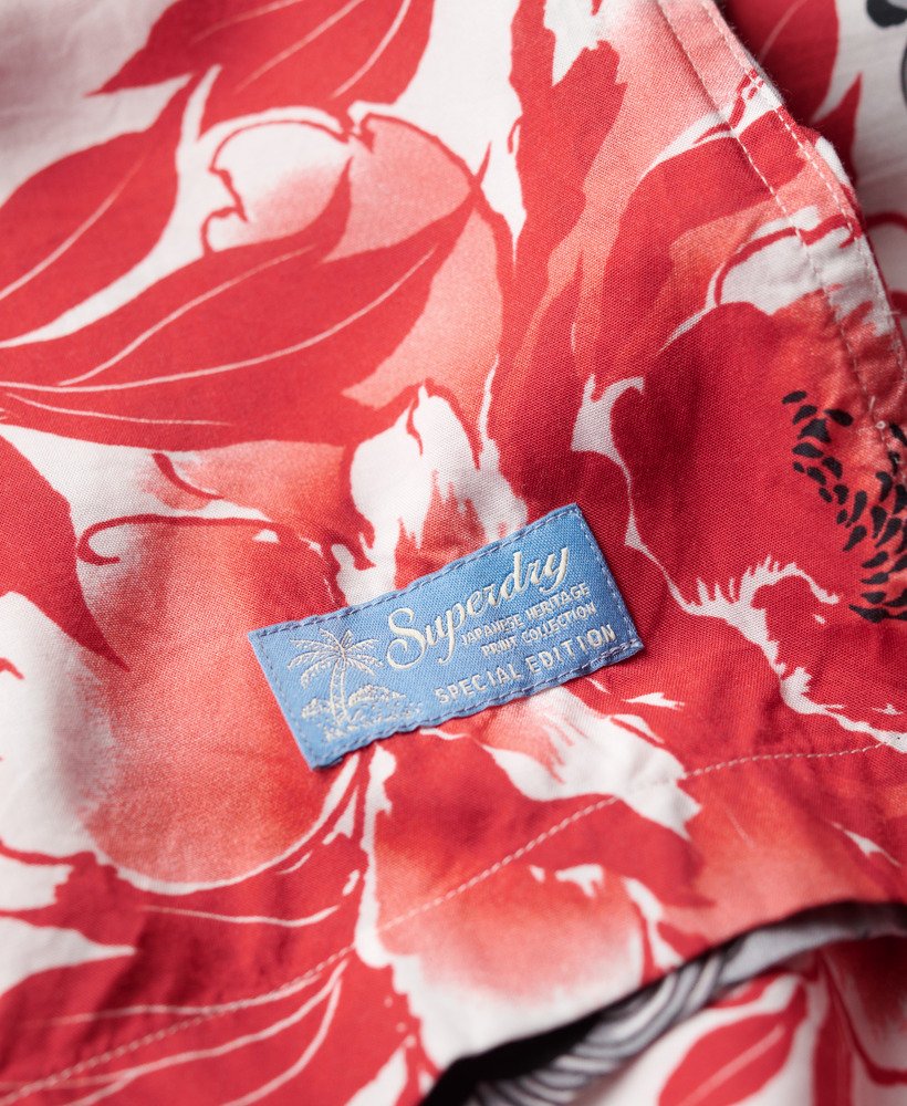 hawaiiaans resortshirt in karashishi rood