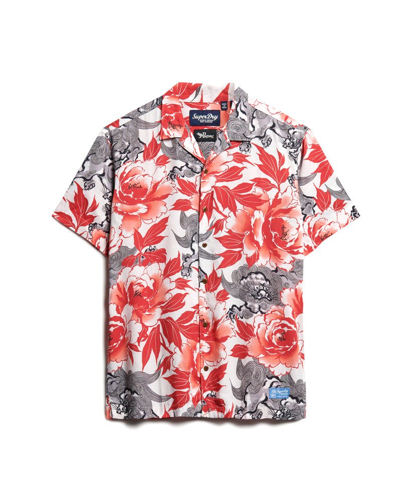 hawaiiaans resortshirt in karashishi rood
