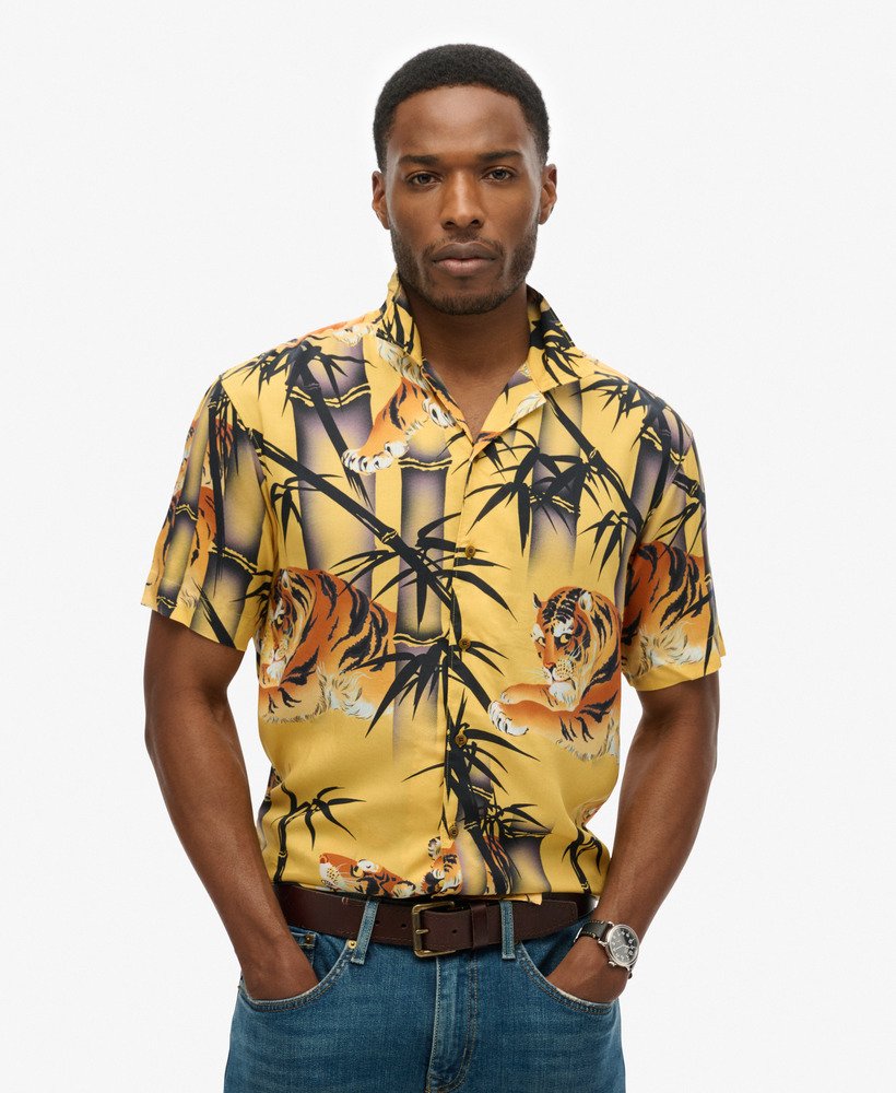 hawaiiaans resortshirt in tora gold