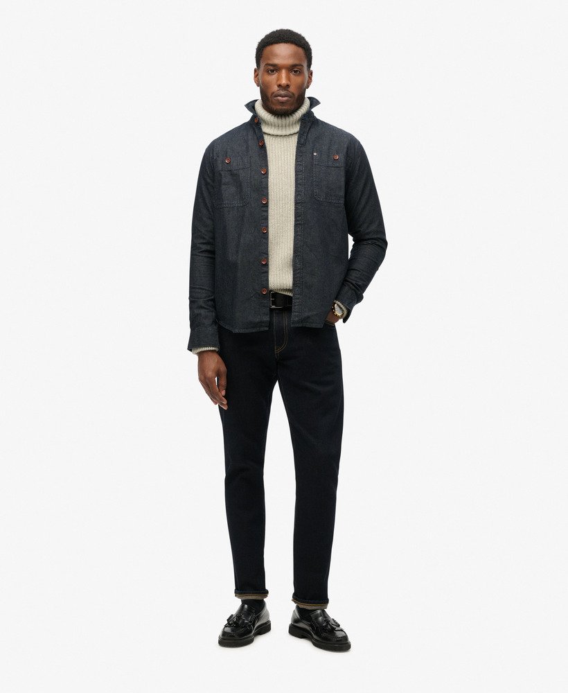 the merchant store - denim overshirt in rinse wash