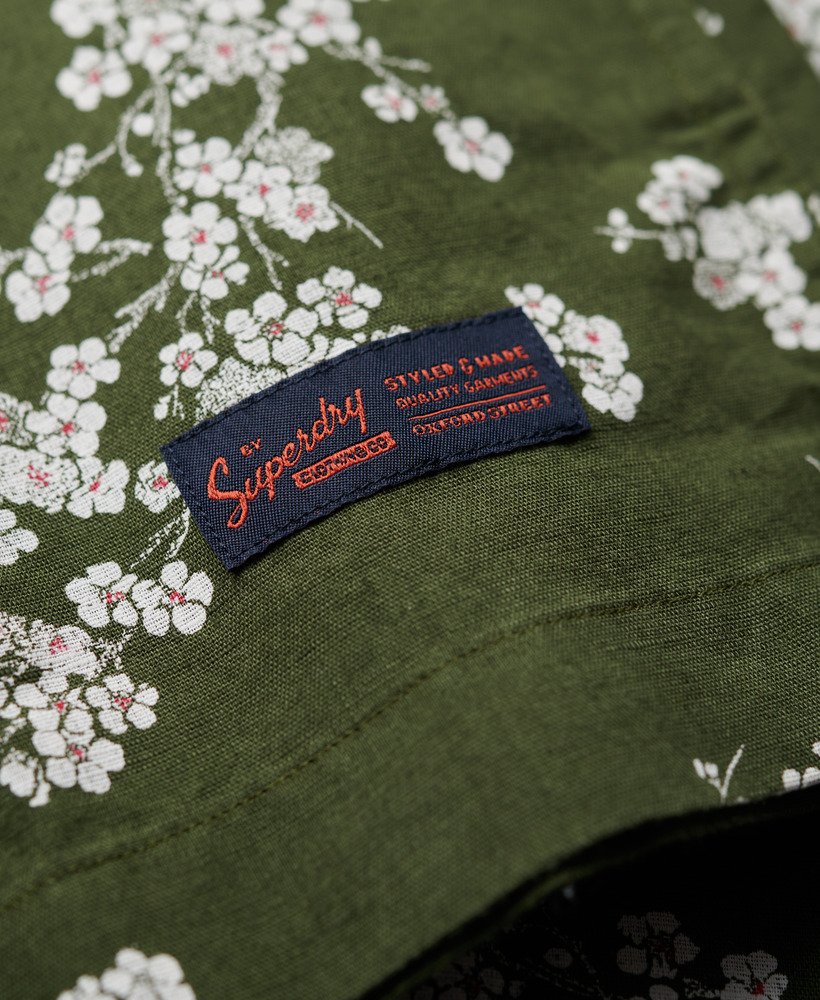 strandshirt met korte mouwen in olijfbloesem