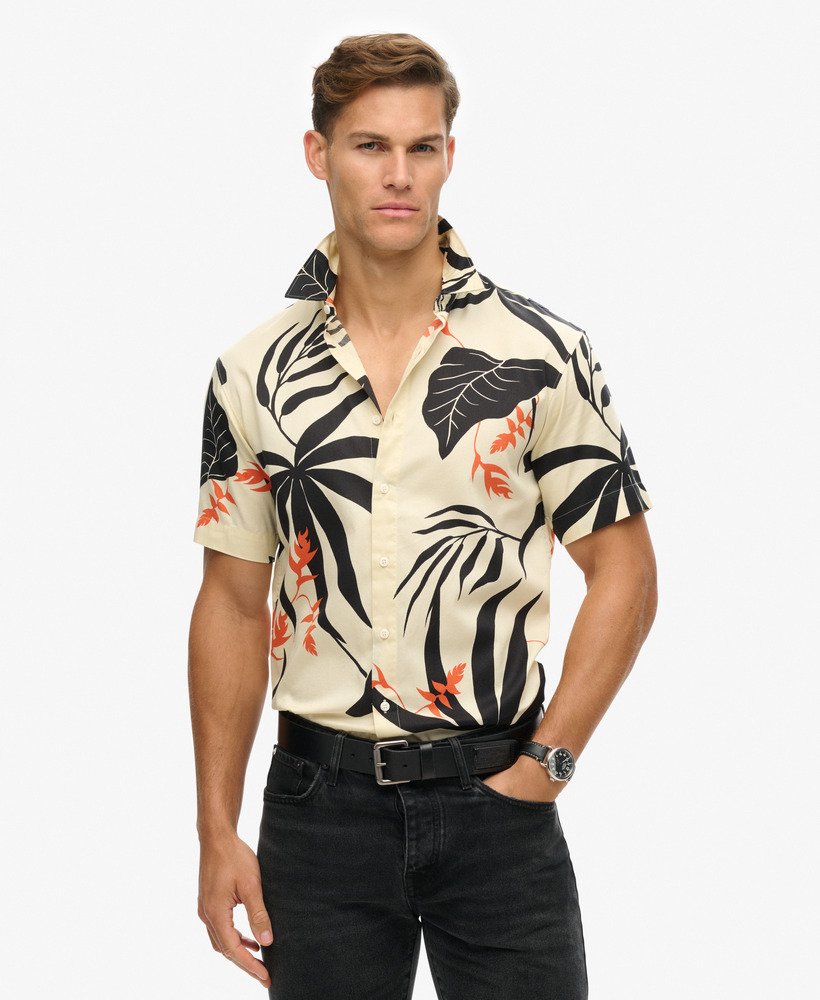 hawaiiaans shirt in gebroken wit silhouet