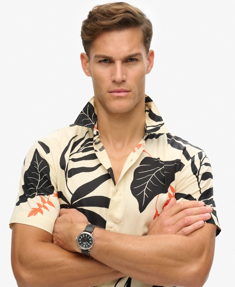 hawaiiaans shirt in gebroken wit silhouet