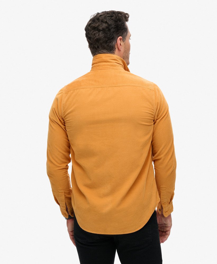 trailsman relaxed fit corduroy overhemd in geroosterd oranje