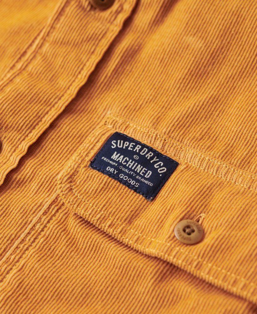 trailsman relaxed fit corduroy overhemd in geroosterd oranje