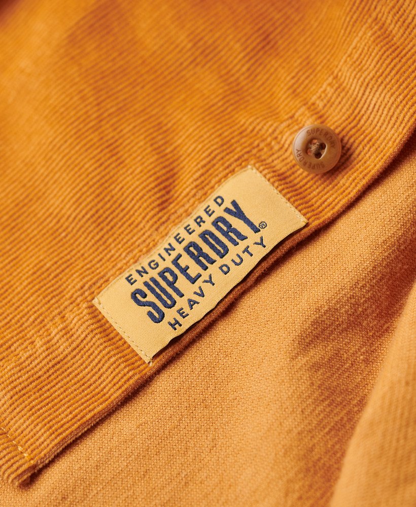 trailsman relaxed fit corduroy overhemd in geroosterd oranje