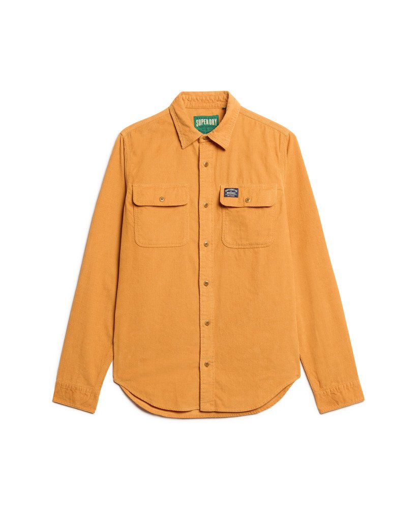 trailsman relaxed fit corduroy overhemd in geroosterd oranje