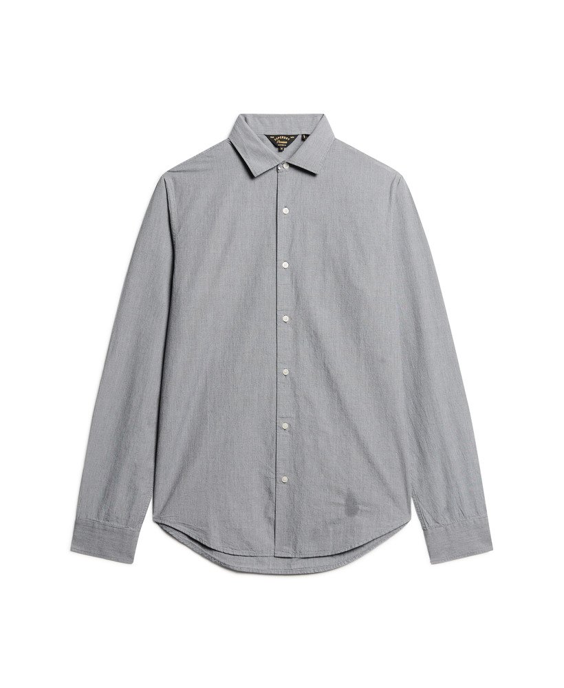 casual overhemd met lange mouwen in de donkerste marineblauwe kleur.