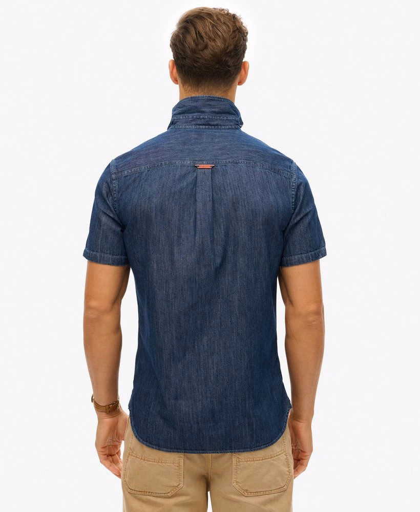Essentieel denim overhemd met korte mouwen
