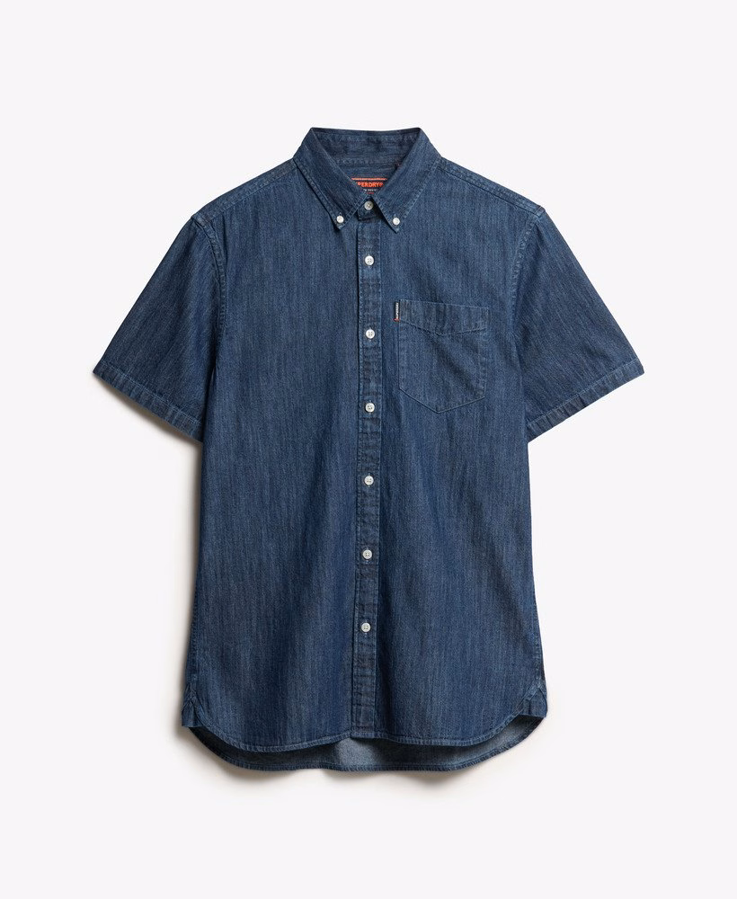 Essentieel denim overhemd met korte mouwen