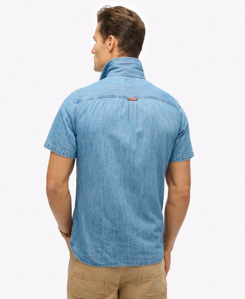 Essentieel denim overhemd met korte mouwen