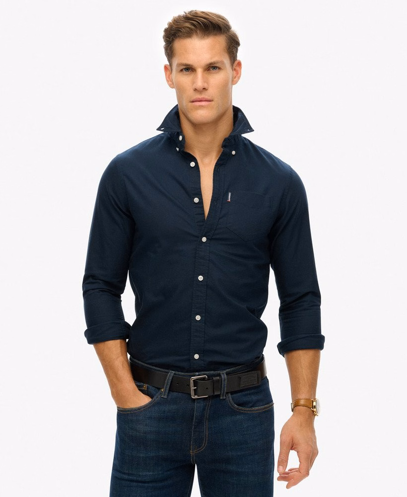 Essentiële Oxford-shirt met lange mouwen