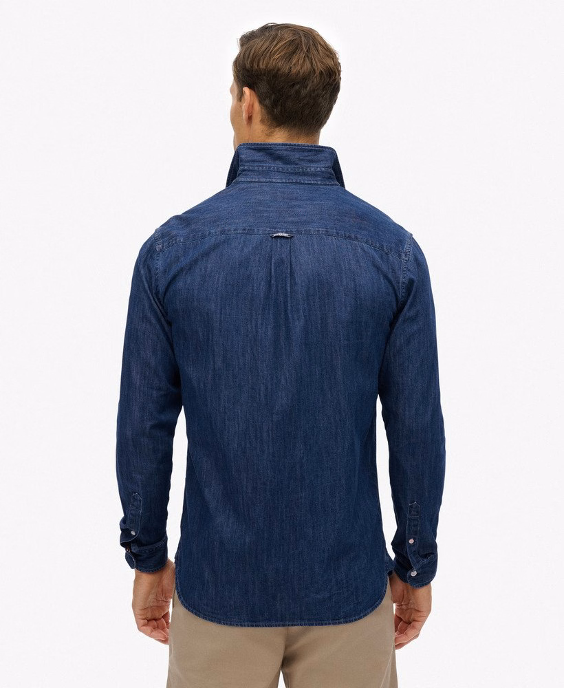 Essentieel denim overhemd met lange mouwen