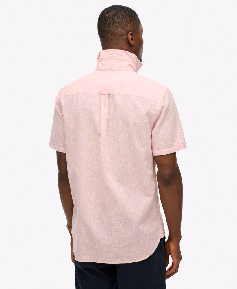 Stads katoen-linnen shirt met korte mouwen