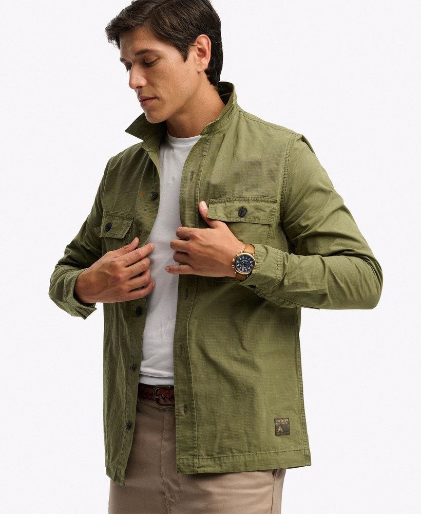 Militair shirt met lange mouwen