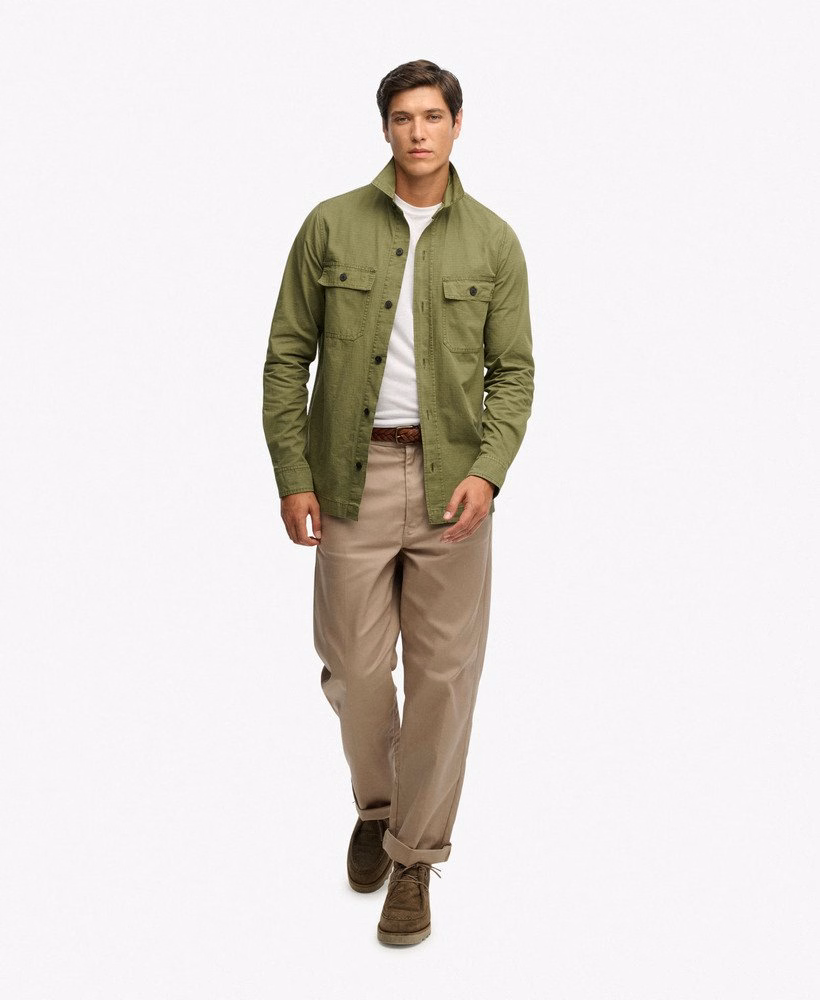 Militair shirt met lange mouwen