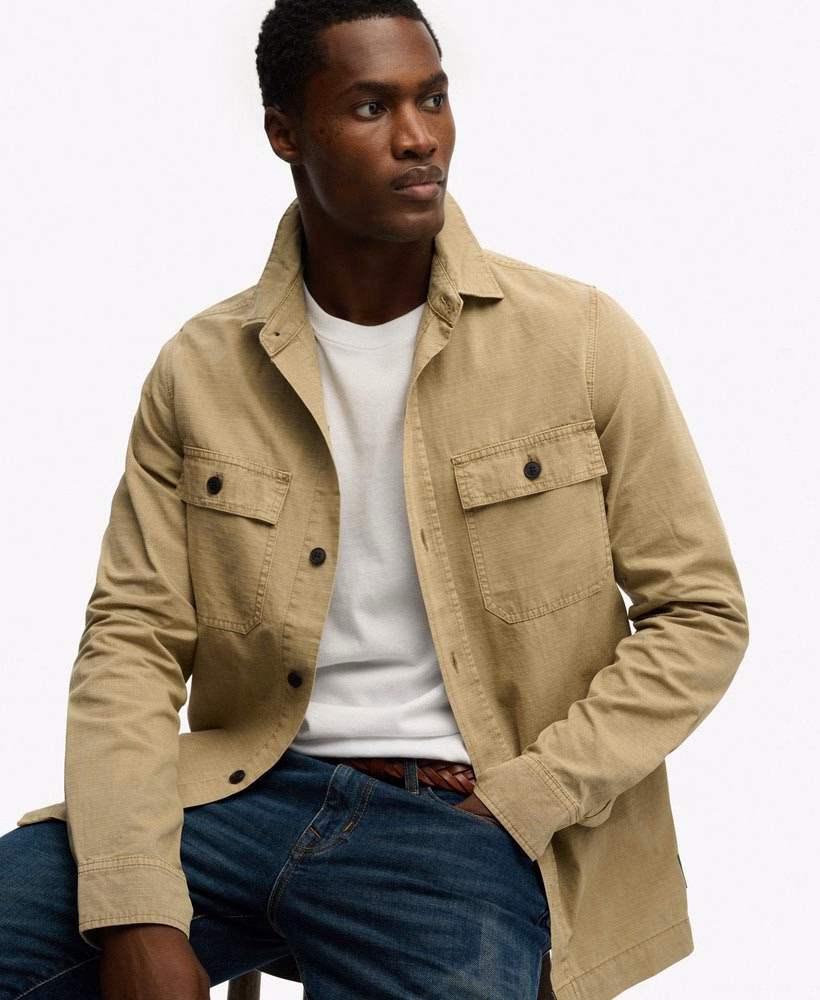 Militair shirt met lange mouwen