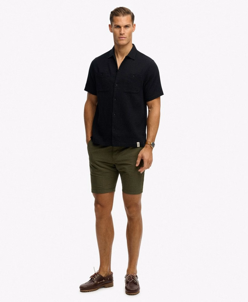 The Merchant Store - Shirt met korte mouwen en textuur