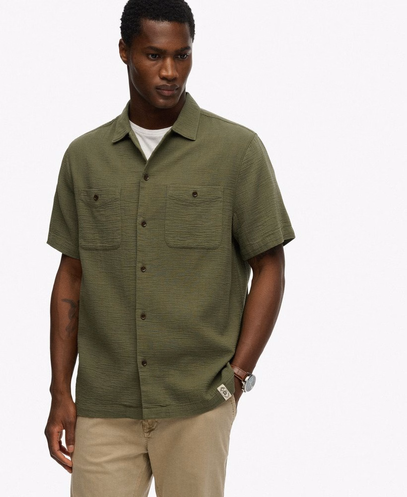 The Merchant Store - Shirt met korte mouwen en textuur