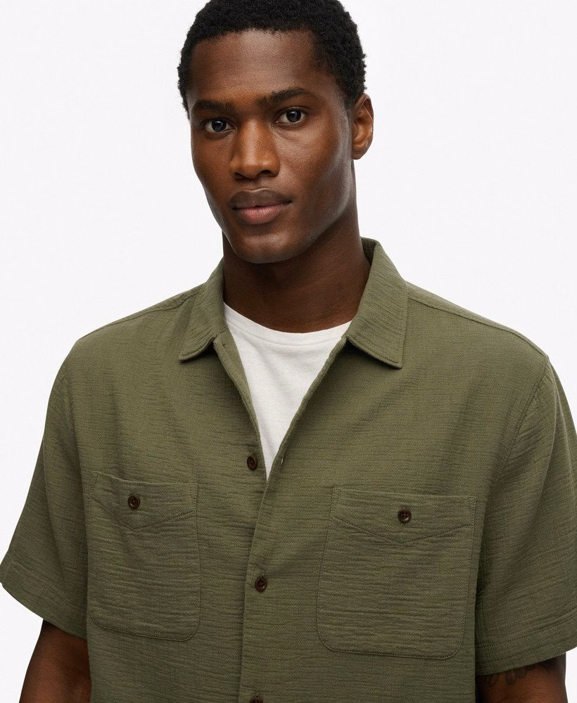 The Merchant Store - Shirt met korte mouwen en textuur