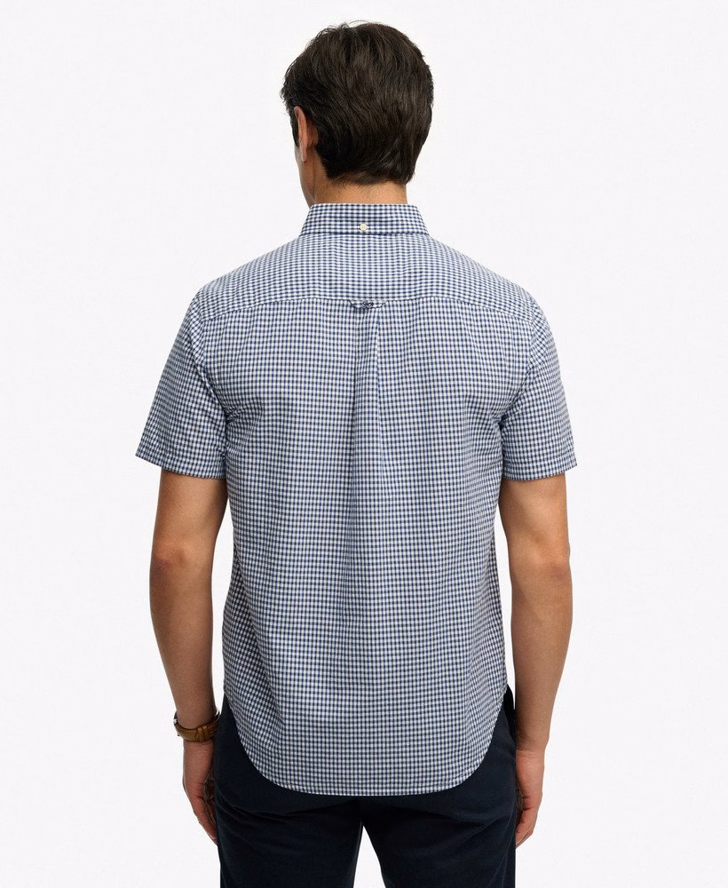 Preppy poplin overhemd met korte mouwen