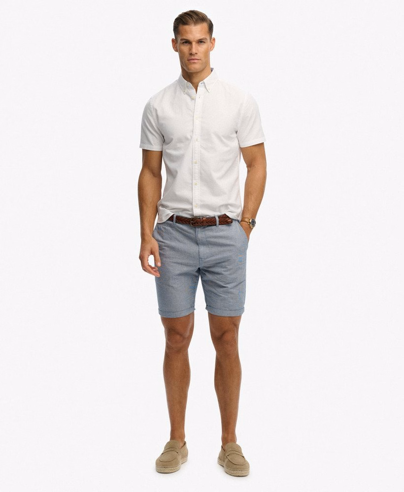 Preppy Oxford overhemd met korte mouwen