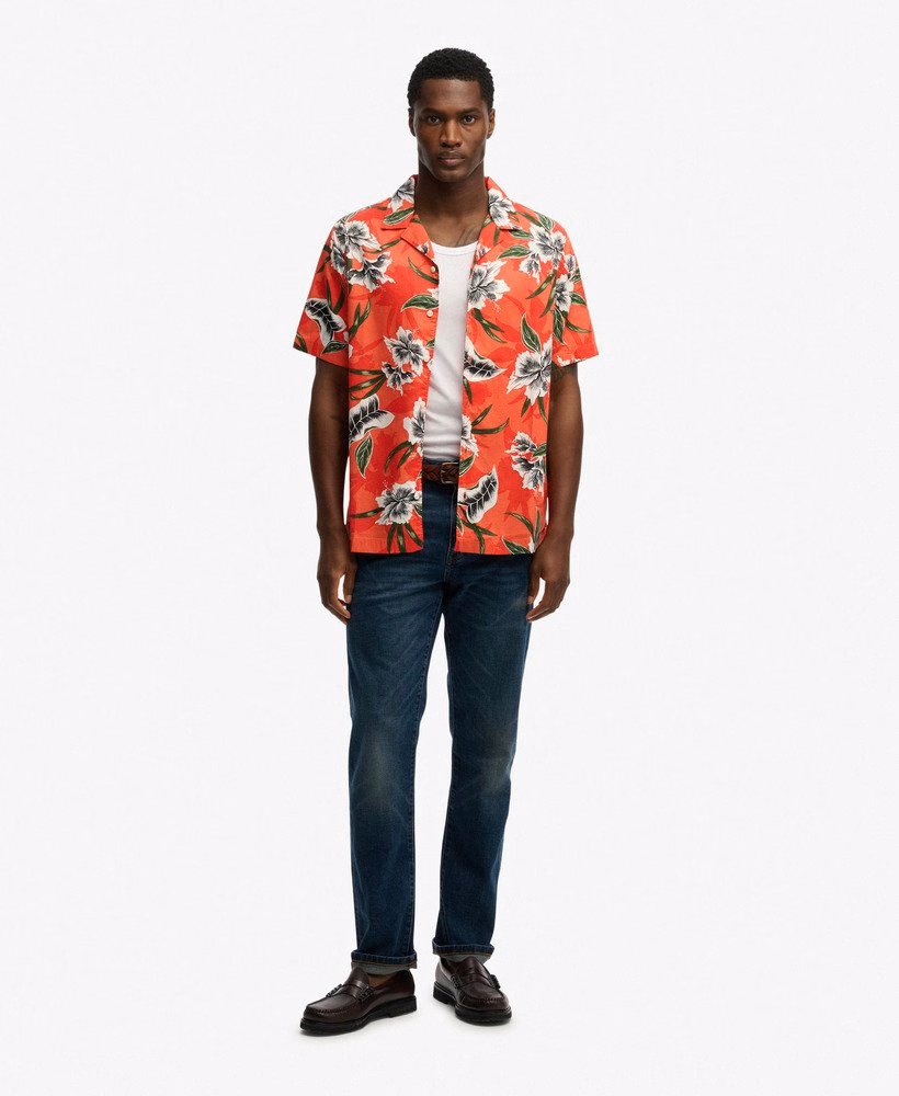 T-shirt met korte mouwen en Hawaïaanse print