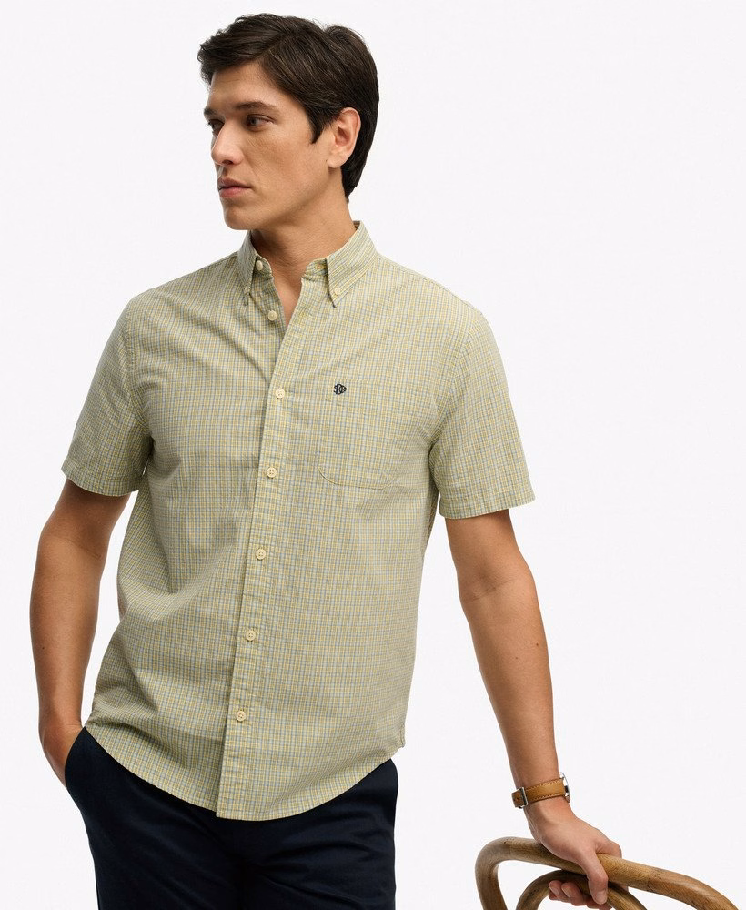 Preppy poplin overhemd met korte mouwen