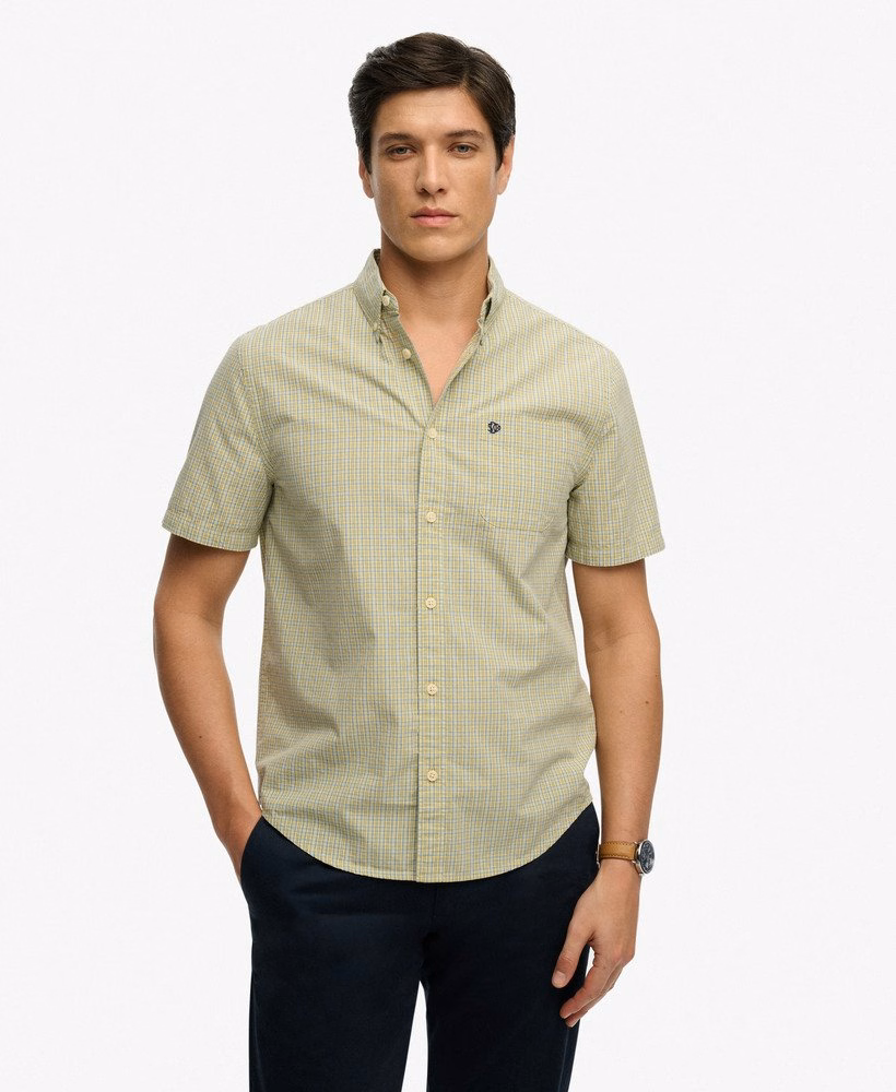 Preppy poplin overhemd met korte mouwen