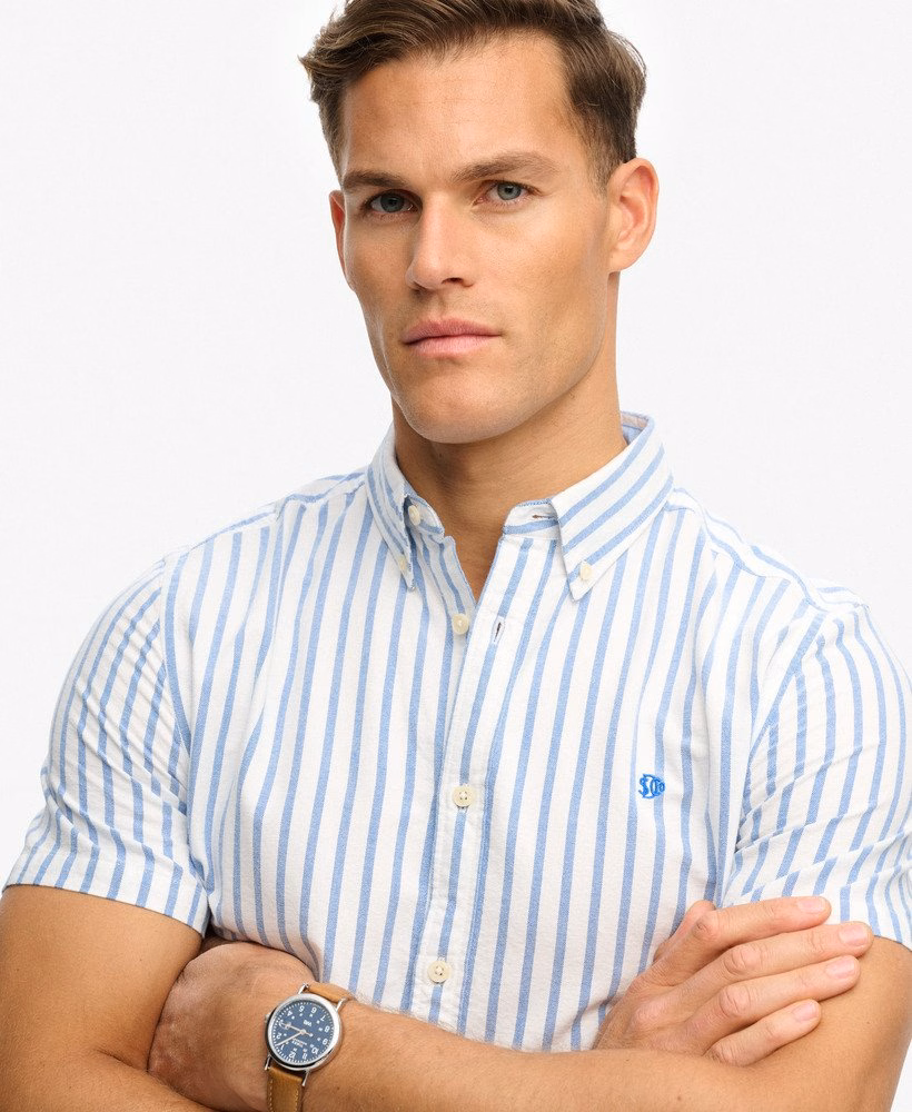 Preppy Oxford overhemd met korte mouwen
