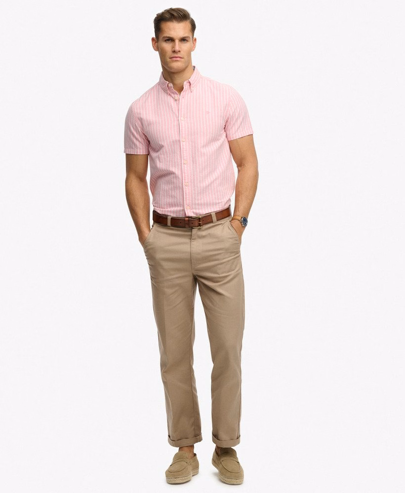 Preppy Oxford overhemd met korte mouwen