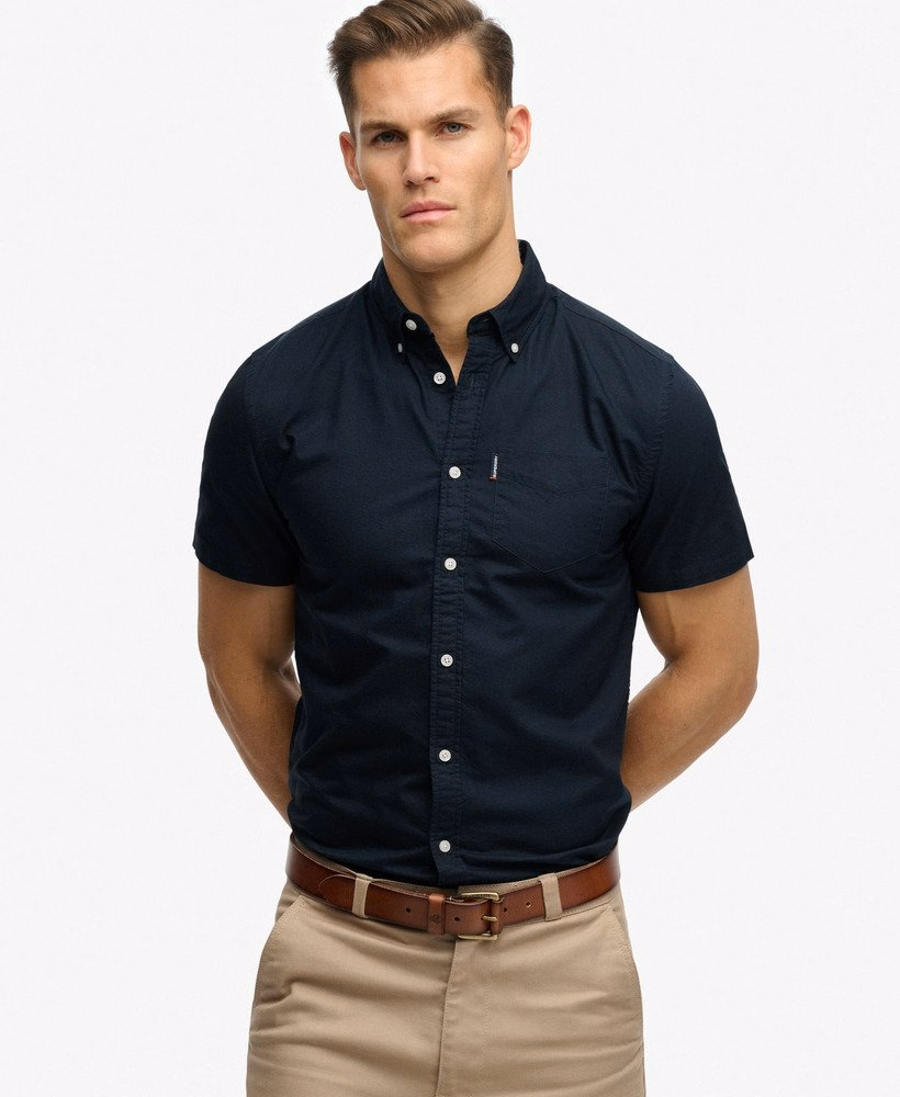 Essentials Oxford overhemd met korte mouwen
