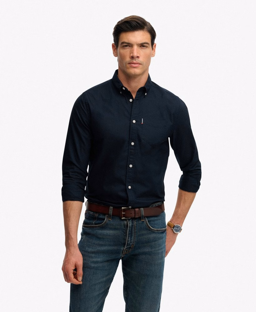 Essentieel Oxford overhemd met lange mouwen