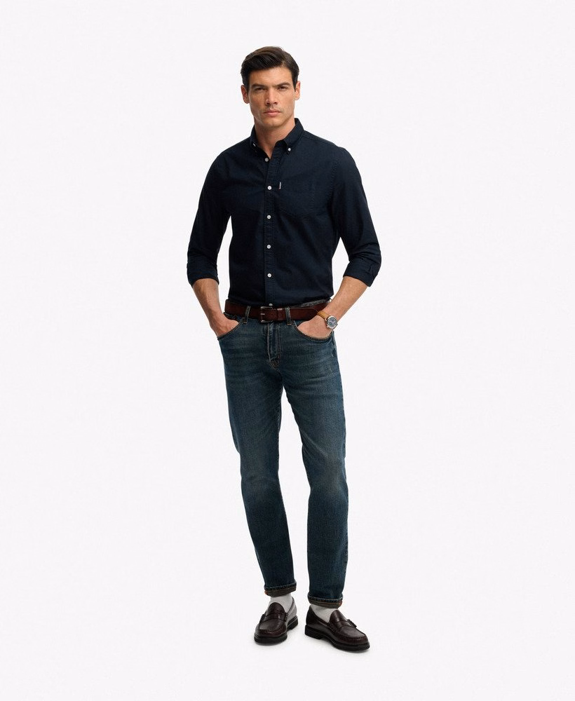 Essentieel Oxford overhemd met lange mouwen