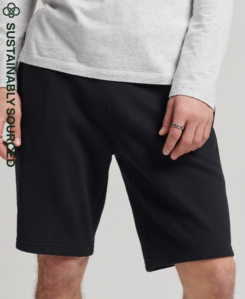 biologische katoenen shorts met vintage logo in zwart