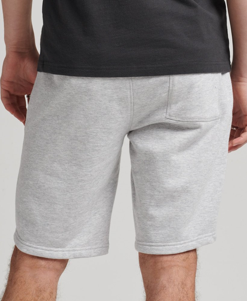 biologische katoenen shorts met vintage logo in glacier grey marl.