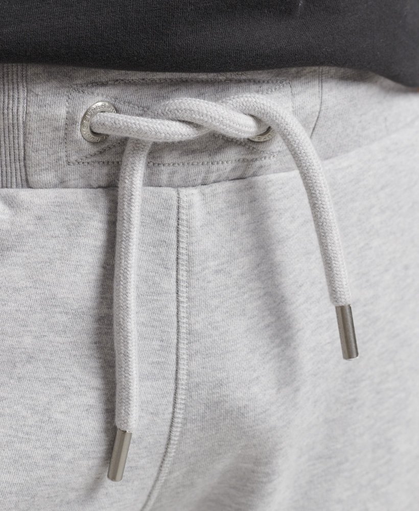 biologische katoenen shorts met vintage logo in glacier grey marl.